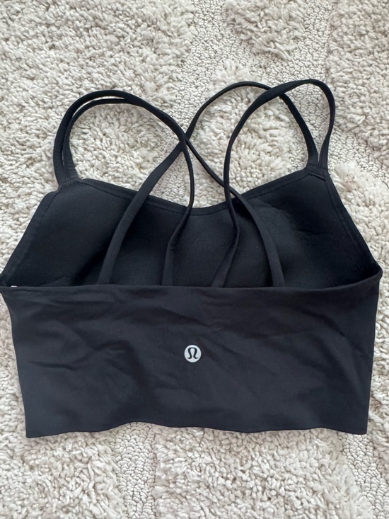 lululemon athletica Other - lululemon athletica Like a Cloud Black Strappy Sports Bra Longline Logo Size 4